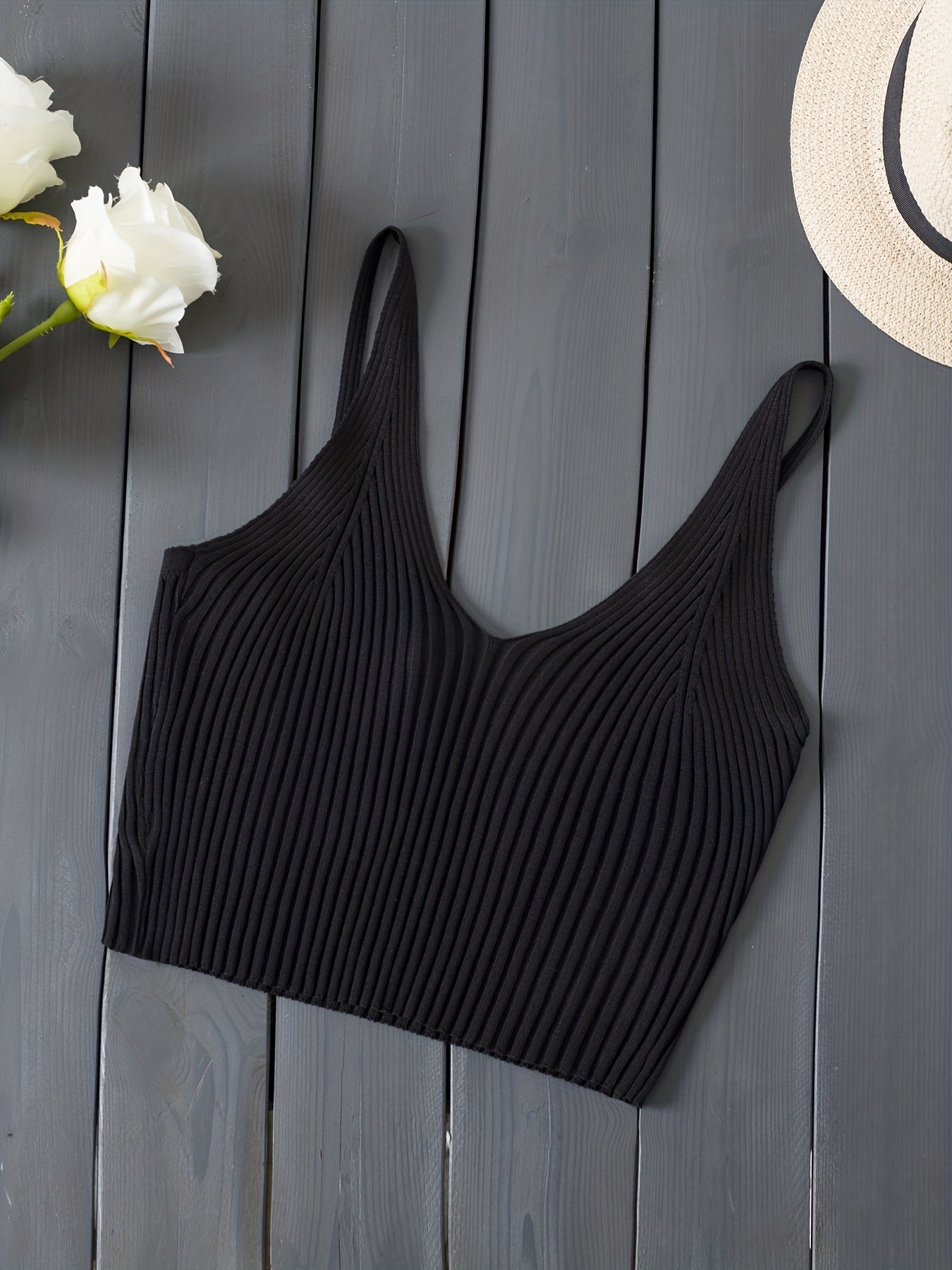 Valentijnsdag Geribbelde Gebreide Crop Cami Top, Y2K Mouwloze Top Voor Lente & Zomer, Dameskleding