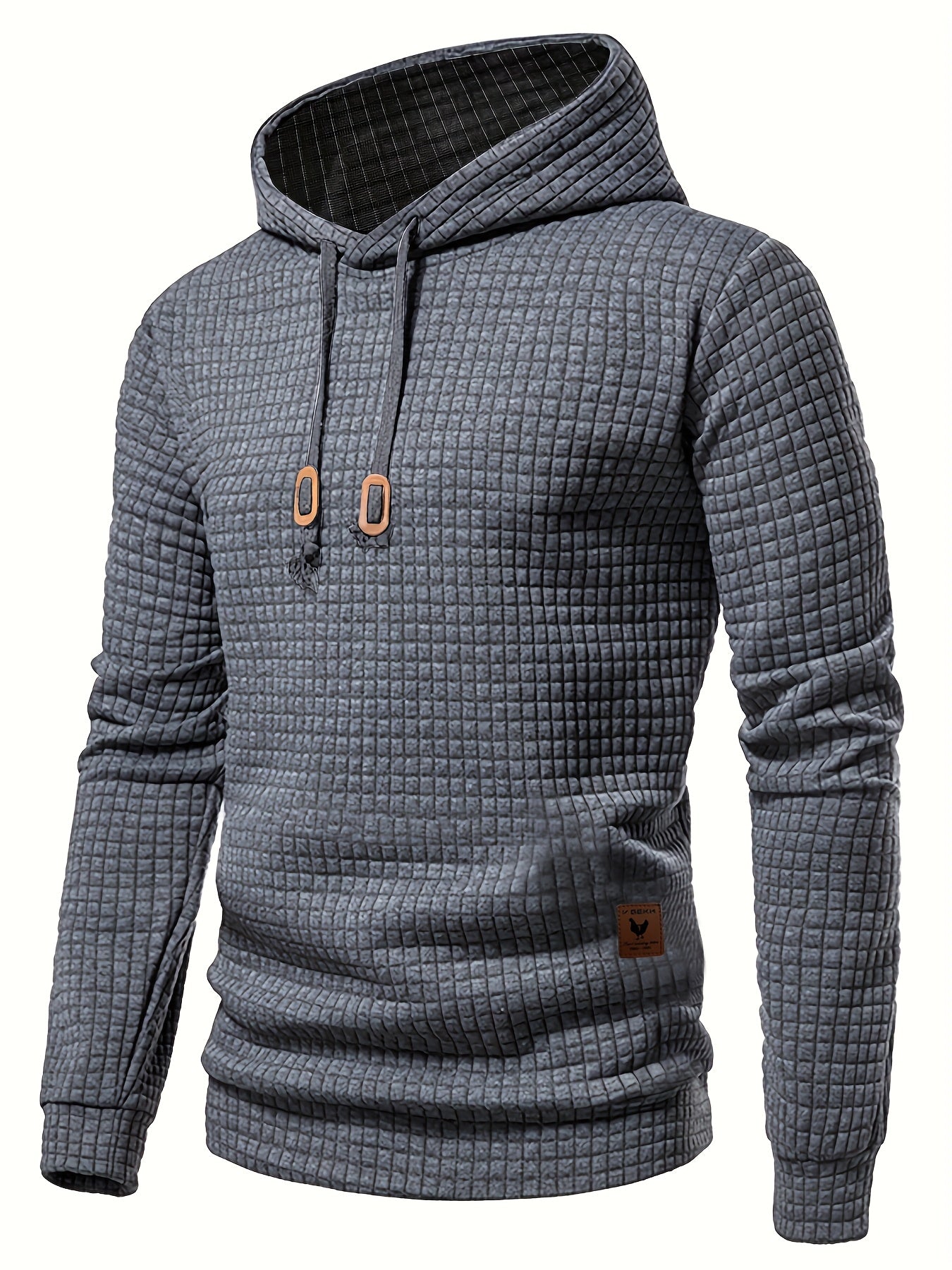 [1pc GEKM Heren Casual Sport Hoodie] 1pc GEKM Heren Casual Sport Pullover Sweatshirt, Boho Stijl Lange Mouw Hoodie met Geborduurd Ontwerp, Gebreide Polyester Stof, Regular Fit, 250gsm - Herfst/Winter Collectie