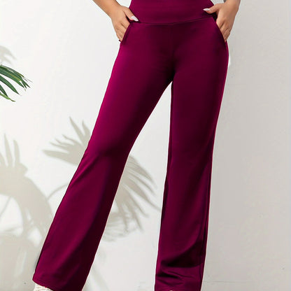 Effen gekleurde casual yogabroek