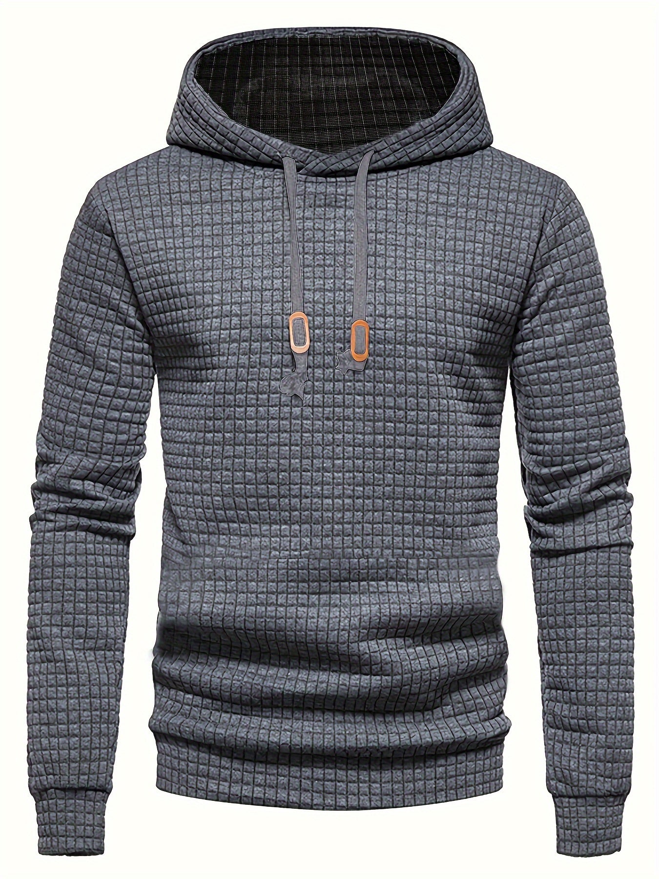 [1pc GEKM Heren Casual Sport Hoodie] 1pc GEKM Heren Casual Sport Pullover Sweatshirt, Boho Stijl Lange Mouw Hoodie met Geborduurd Ontwerp, Gebreide Polyester Stof, Regular Fit, 250gsm - Herfst/Winter Collectie
