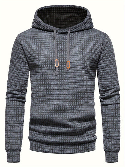 [1pc GEKM Heren Casual Sport Hoodie] 1pc GEKM Heren Casual Sport Pullover Sweatshirt, Boho Stijl Lange Mouw Hoodie met Geborduurd Ontwerp, Gebreide Polyester Stof, Regular Fit, 250gsm - Herfst/Winter Collectie
