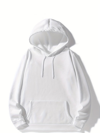 Mannen Hoodies, Effen Kleur Hoodie, Casual Heren Pullover Hoodie Met Kangoeroezak Voor Lente Herfst, Als Geschenken, Coquette Stijl