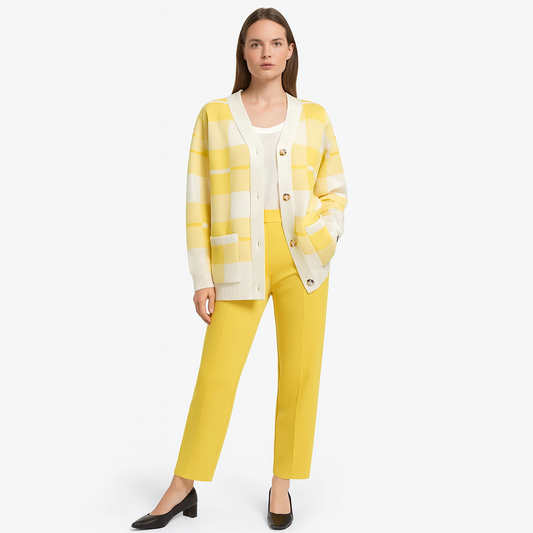 Dames Gebreide 3-delige Set | Cardigan, Top & Broek