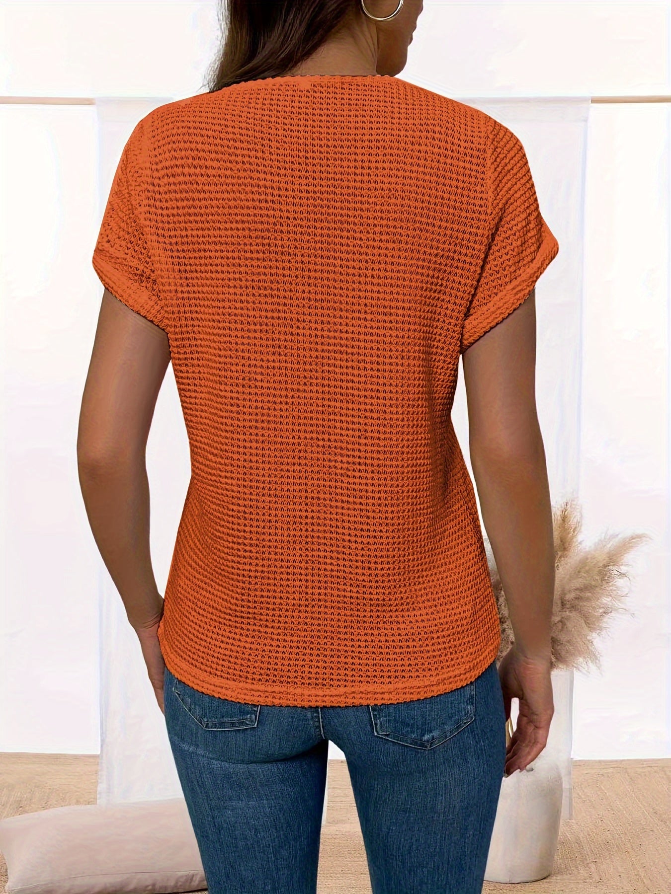 Kanten Inzetstukken Ronde Hals T-shirt, Informele Top Met Korte Mouwen Voor Lente En Zomer, Dameskleding