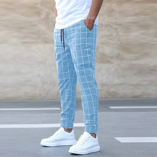 Heren Joggingbroek Geruit | Katoenmix