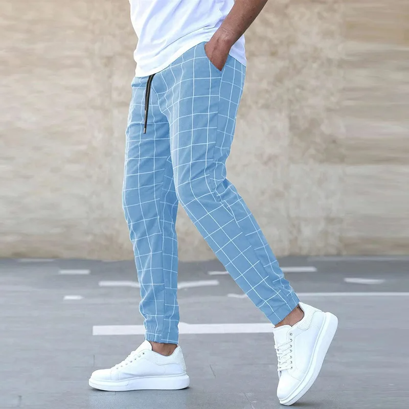 Heren Joggingbroek Geruit | Katoenmix