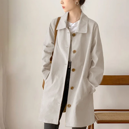 Vrouwen Trenchcoat Minimalistisch Mid-thigh