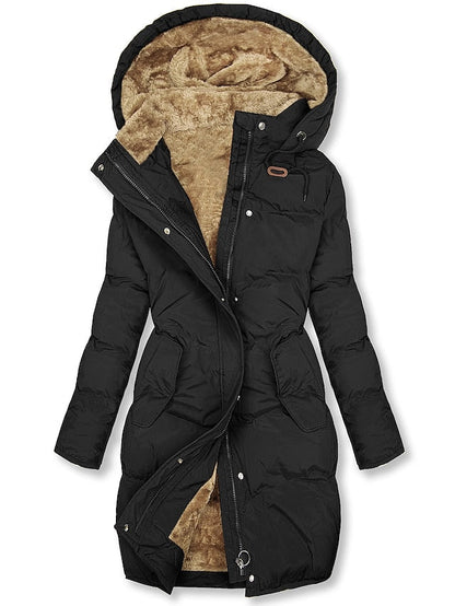 Dames Winterjas Parka Gewatteerd Met Teddyvoering