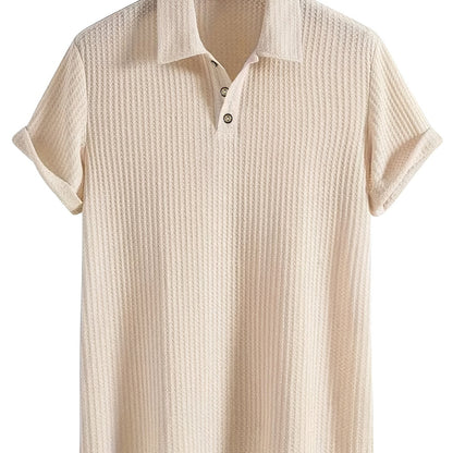 2025 Nieuw Casual Sportshirt Heren Korte Mouwen Hoogwaardig Zomer Effen Kleur Top T-shirt Halflange Mouwen Veelzijdig voor Golf, Vissen, Basketbal, Kamperen, Fitness Zwemmen en Strand met Omkeerbare Kraag