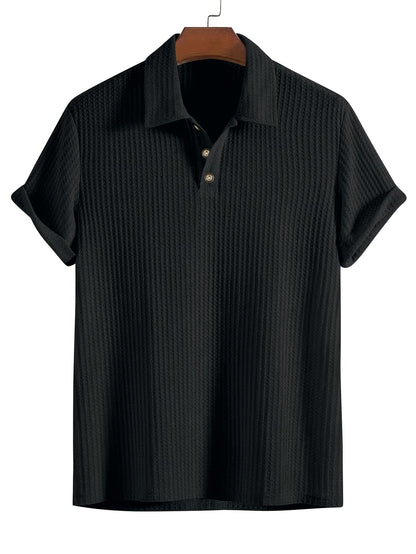 2025 Nieuw Casual Sportshirt Heren Korte Mouwen Hoogwaardig Zomer Effen Kleur Top T-shirt Halflange Mouwen Veelzijdig voor Golf, Vissen, Basketbal, Kamperen, Fitness Zwemmen en Strand met Omkeerbare Kraag
