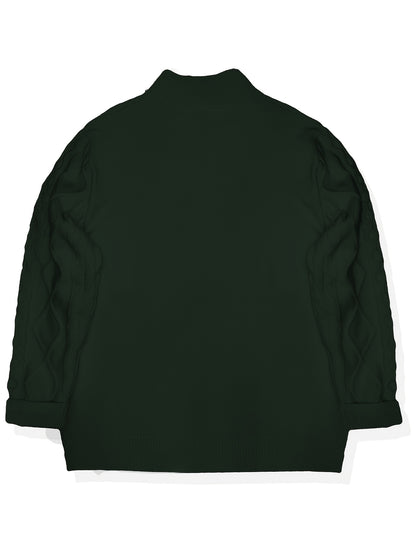 Heren Casual Effen Kleur Viscose Blend Knit 1/4 Zip Trui, Herfst/Winter, Machine Wasbaar