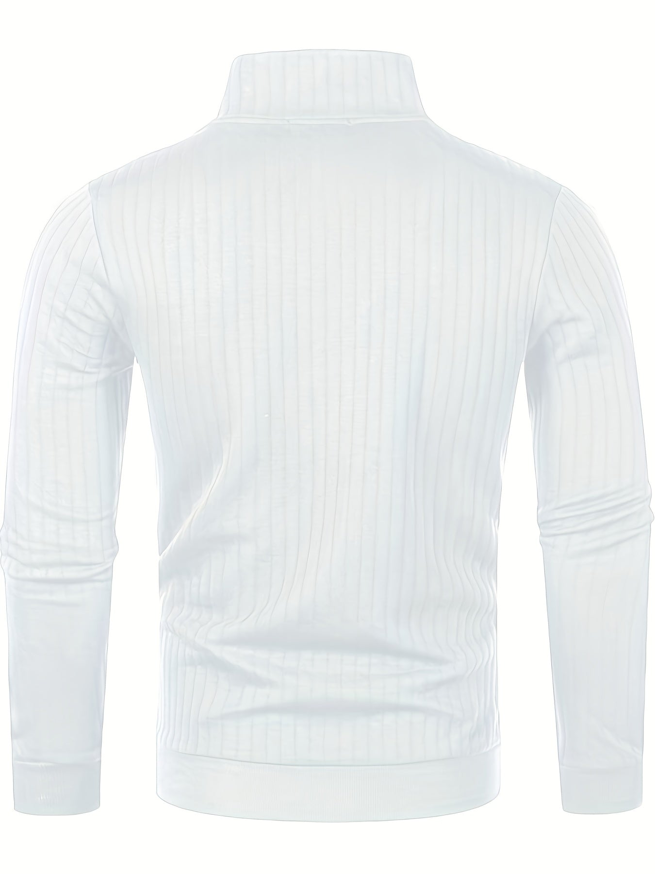 Herensweater van polyester, effen kleur, hoge hals met kwartsluiting, lange mouwen, reguliere pasvorm, 100% polyestergestrikte stof, 230g/m² - Herfst/Winter Essential