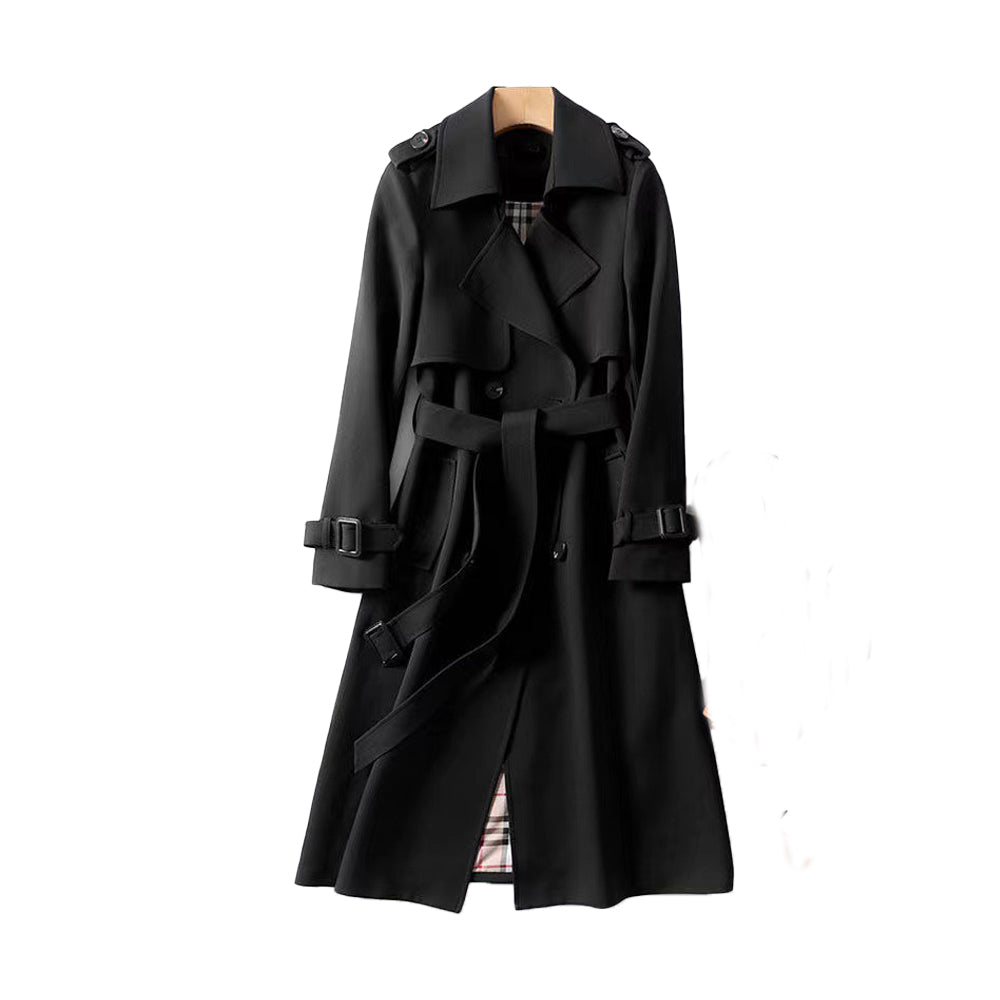 Dames trenchcoat dubbele knop met ceintuur