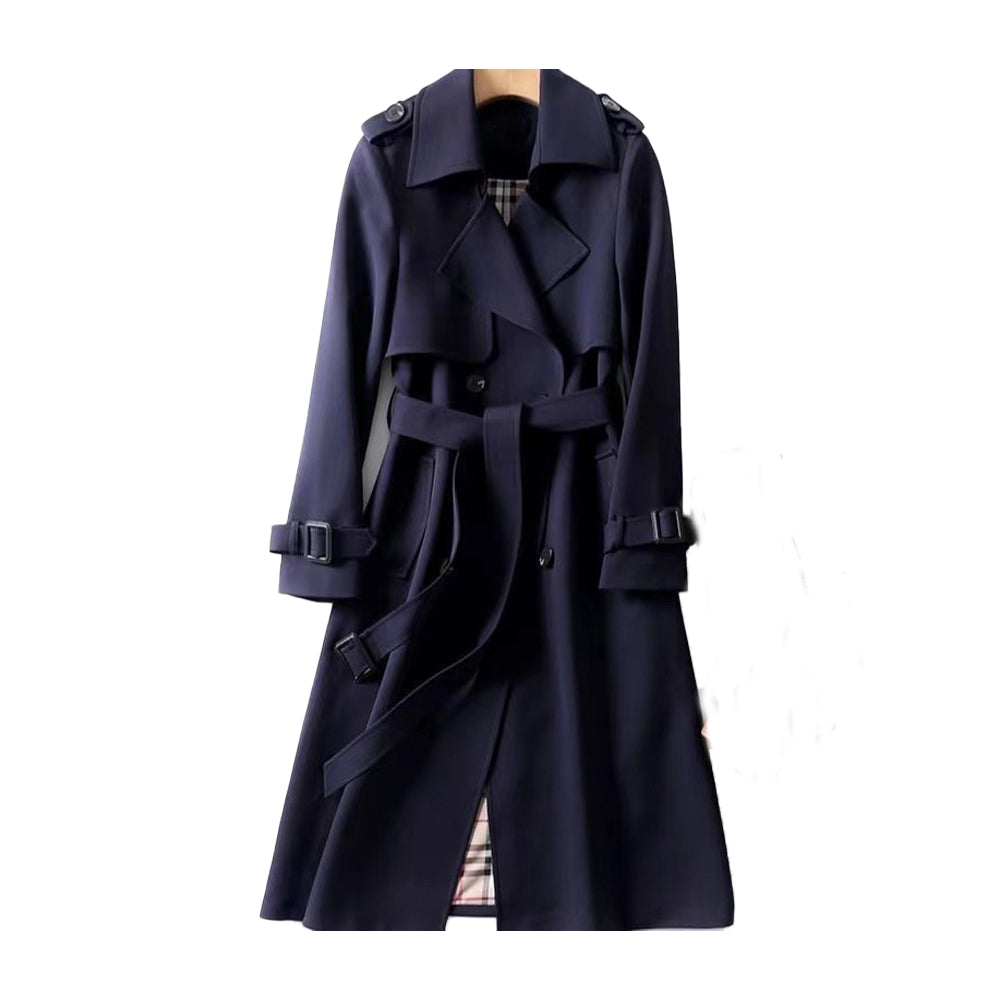 Dames trenchcoat dubbele knop met ceintuur