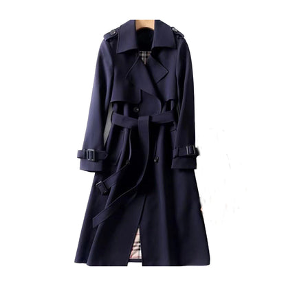 Dames trenchcoat dubbele knop met ceintuur