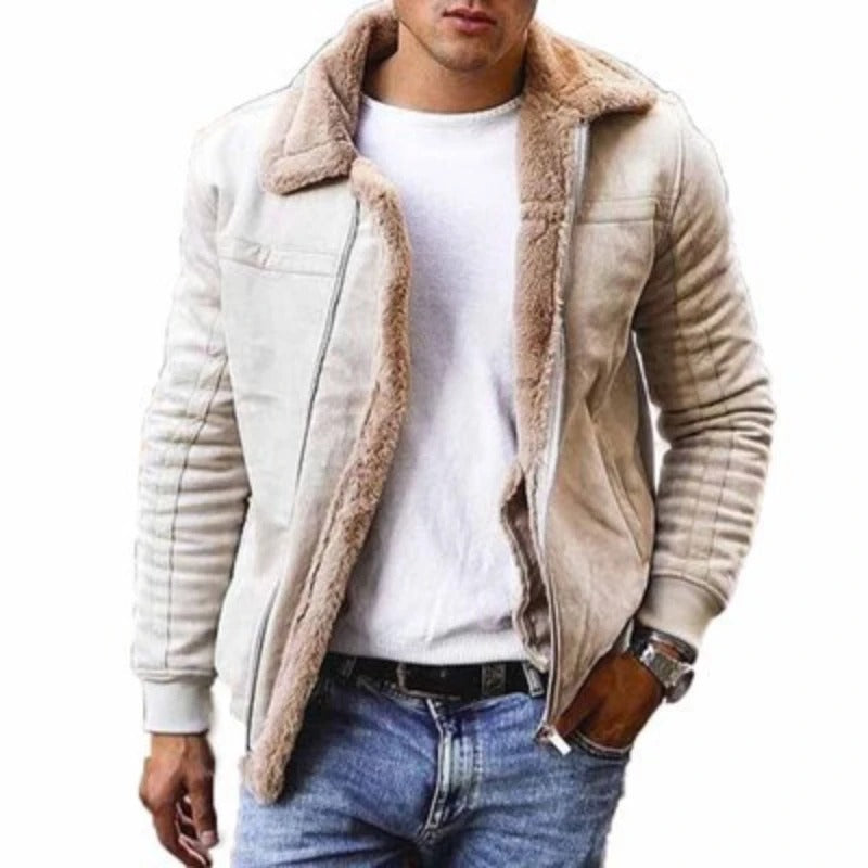Heren Winterjas Imitatieleer | Sherpa Voering