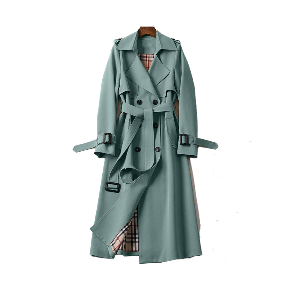 Dames trenchcoat dubbele knop met ceintuur