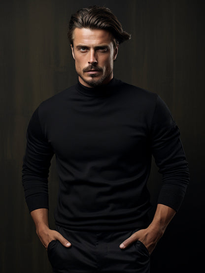 Heren Coltrui Slim Fit Gebreid