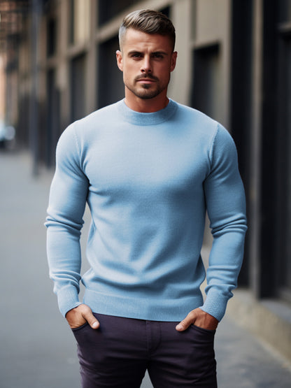 Heren Coltrui Slim Fit Gebreid