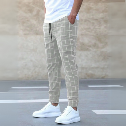 Heren Joggingbroek Geruit | Katoenmix