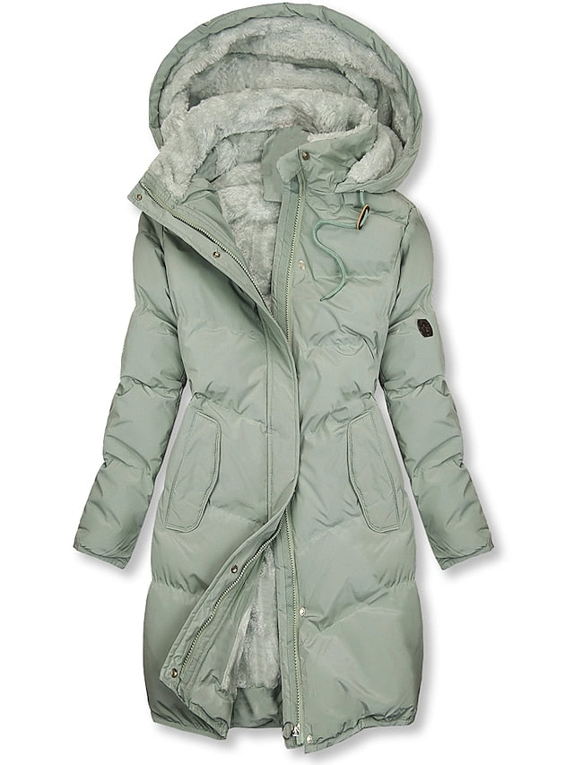 Dames Winterjas Parka Gewatteerd Met Teddyvoering