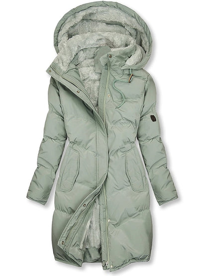 Dames Winterjas Parka Gewatteerd Met Teddyvoering
