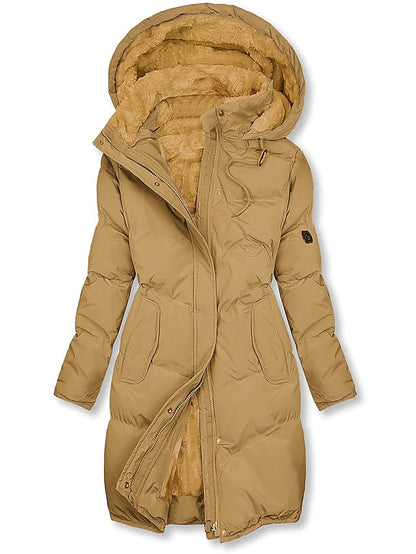 Dames Winterjas Parka Gewatteerd Met Teddyvoering