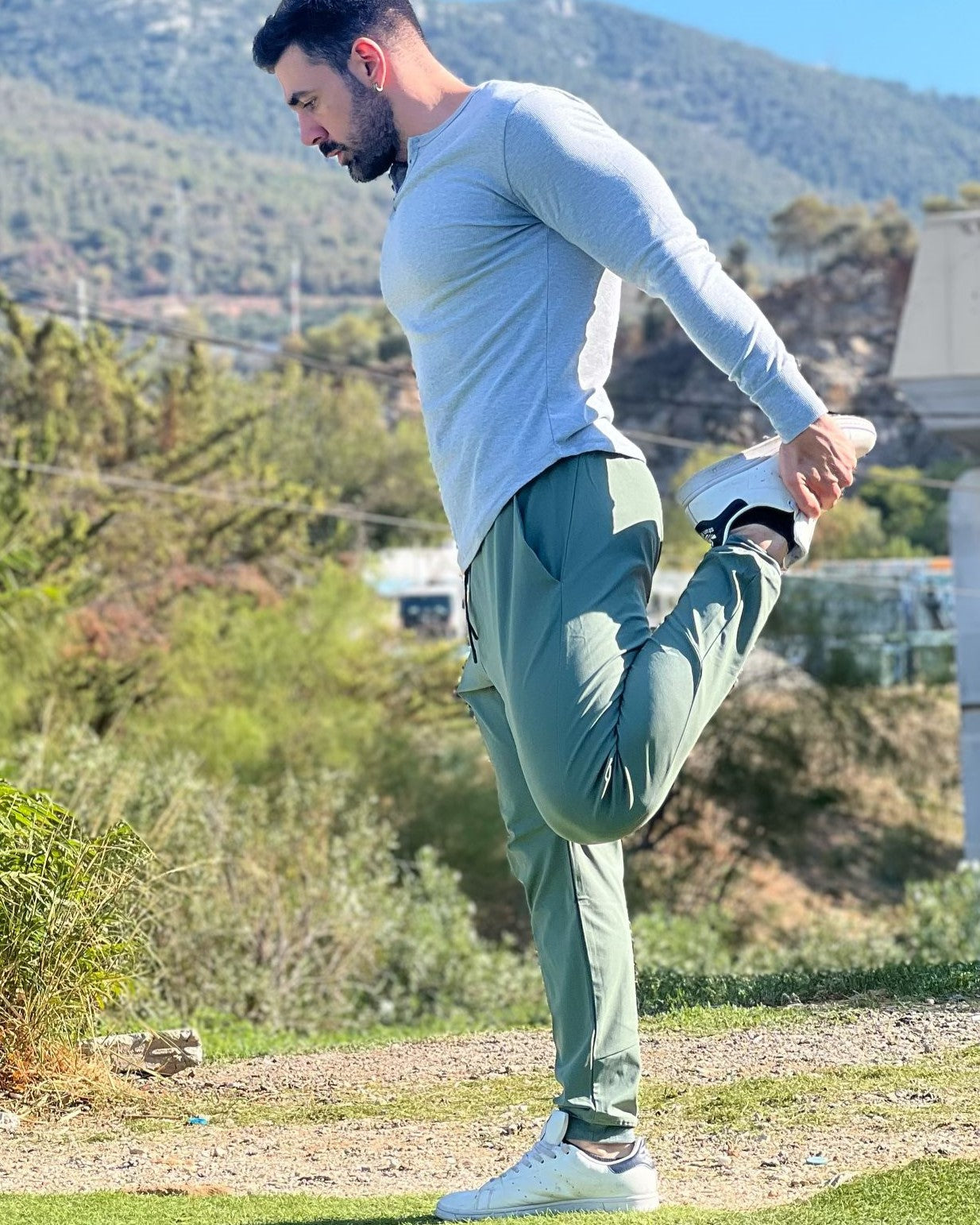 Heren Henley Longsleeve Ribgebreid | Knoopsluiting